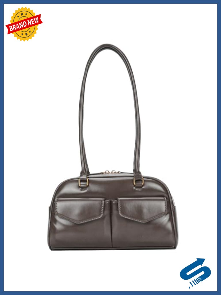Women's Shoulder Bag With Dual Handles - Faux Leather Swing Handbag